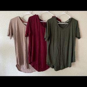 Three scoop neck t shirts